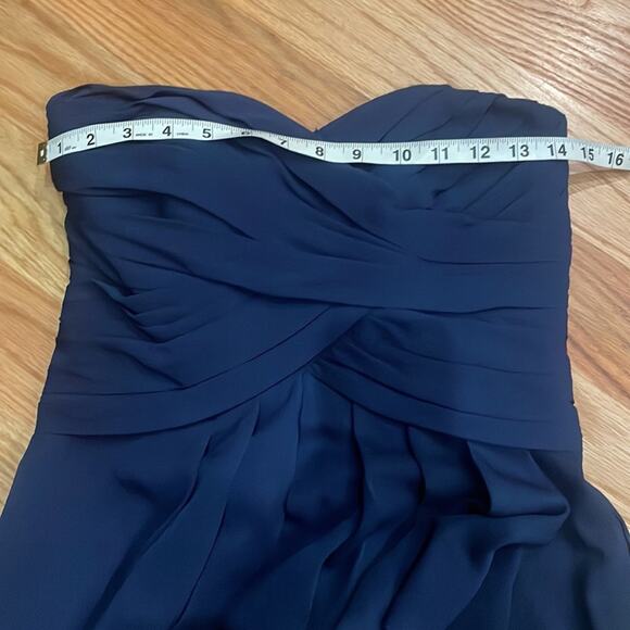 David’s Bridal blue marine strapless bridesmaid dress new with tag size 4 - Picture 5 of 6